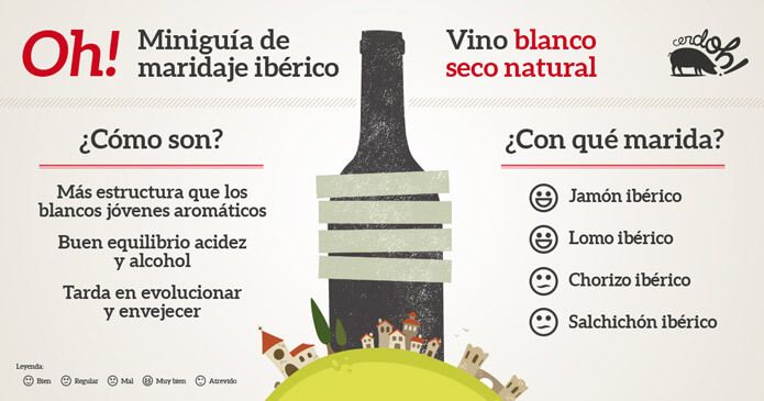 Vino blanco seco natural 100% ibéricos