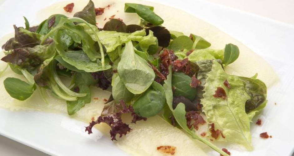 recetas jamón ibérico Carpaccio de melón con jamón ibérico