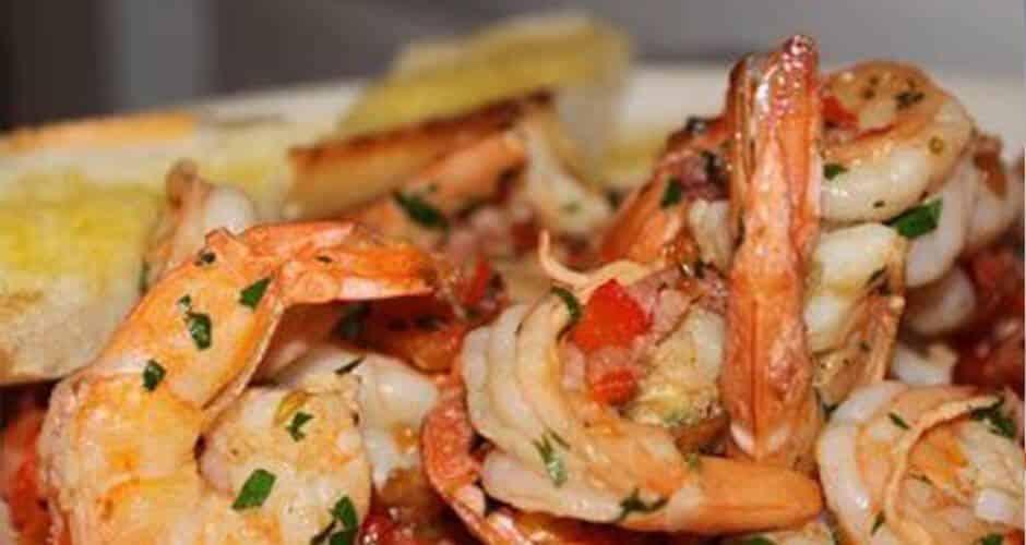 langostinos al ajillo jamón 100% con jamón 100% ibérico de bellota