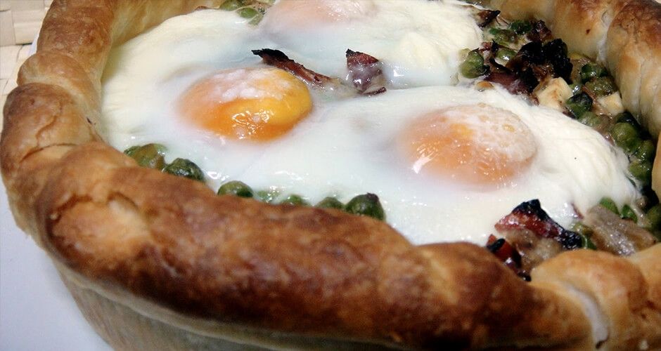 tartaleta de guisantes con jamón 100% ibérico de bellota | jamón 100% ibérico de bellota