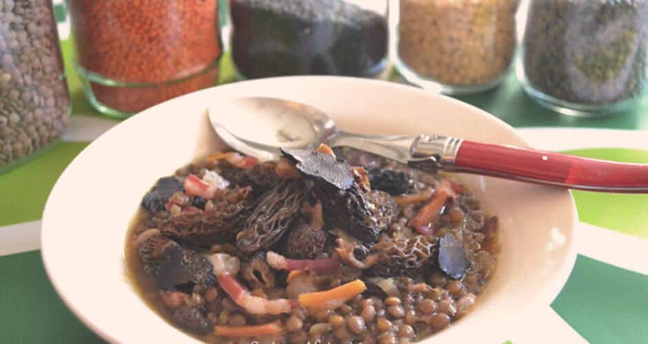 lenteja-con-trufa recetas embutido 100% ibérico de bellota