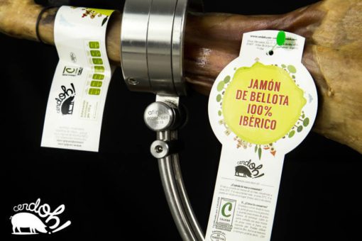 Detalle de etiqueta de Jamón de Bellota 100% Ibérico de Cerdoh!