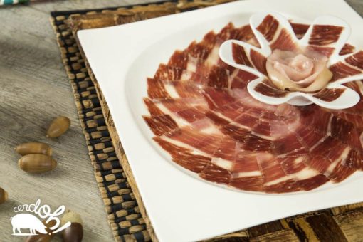 Plato de jamón de Bellota 100% Ibérico de Cerdoh! loncheado