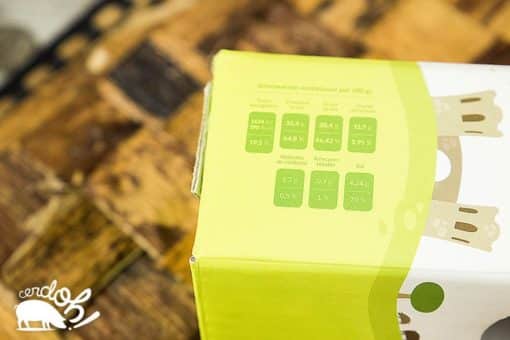 Detalle de los valores nutricionales del Lomo de Bellota 100% Ibérico de Cerdoh!