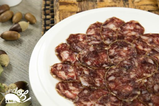 Detalle plato de Salchichón Ibérico de Bellota de Cerdoh!