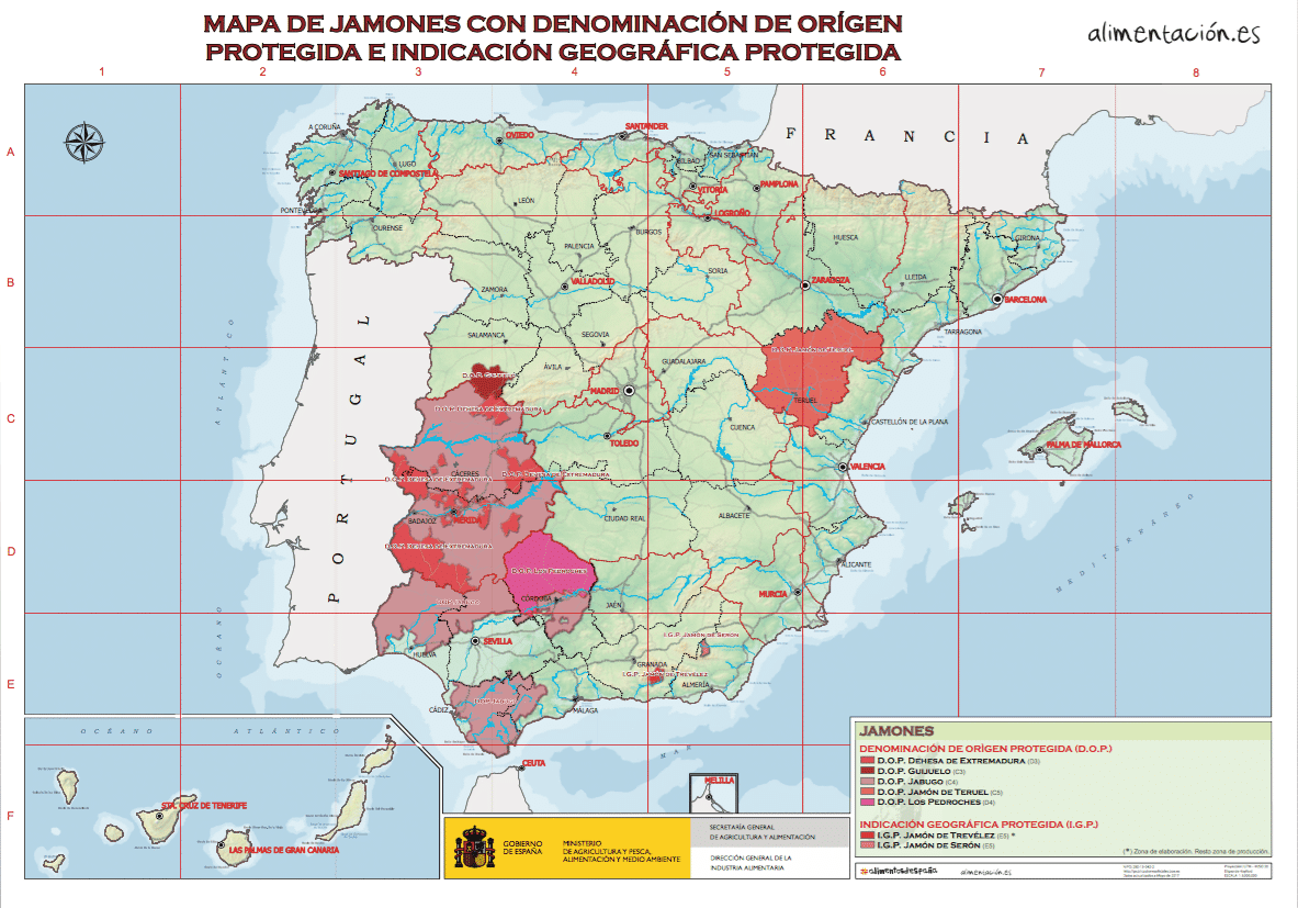 Ruta por las regiones del jamón ibérico para disfrutar de una experiencia gourmet mapa denominaciones origen jamon iberico