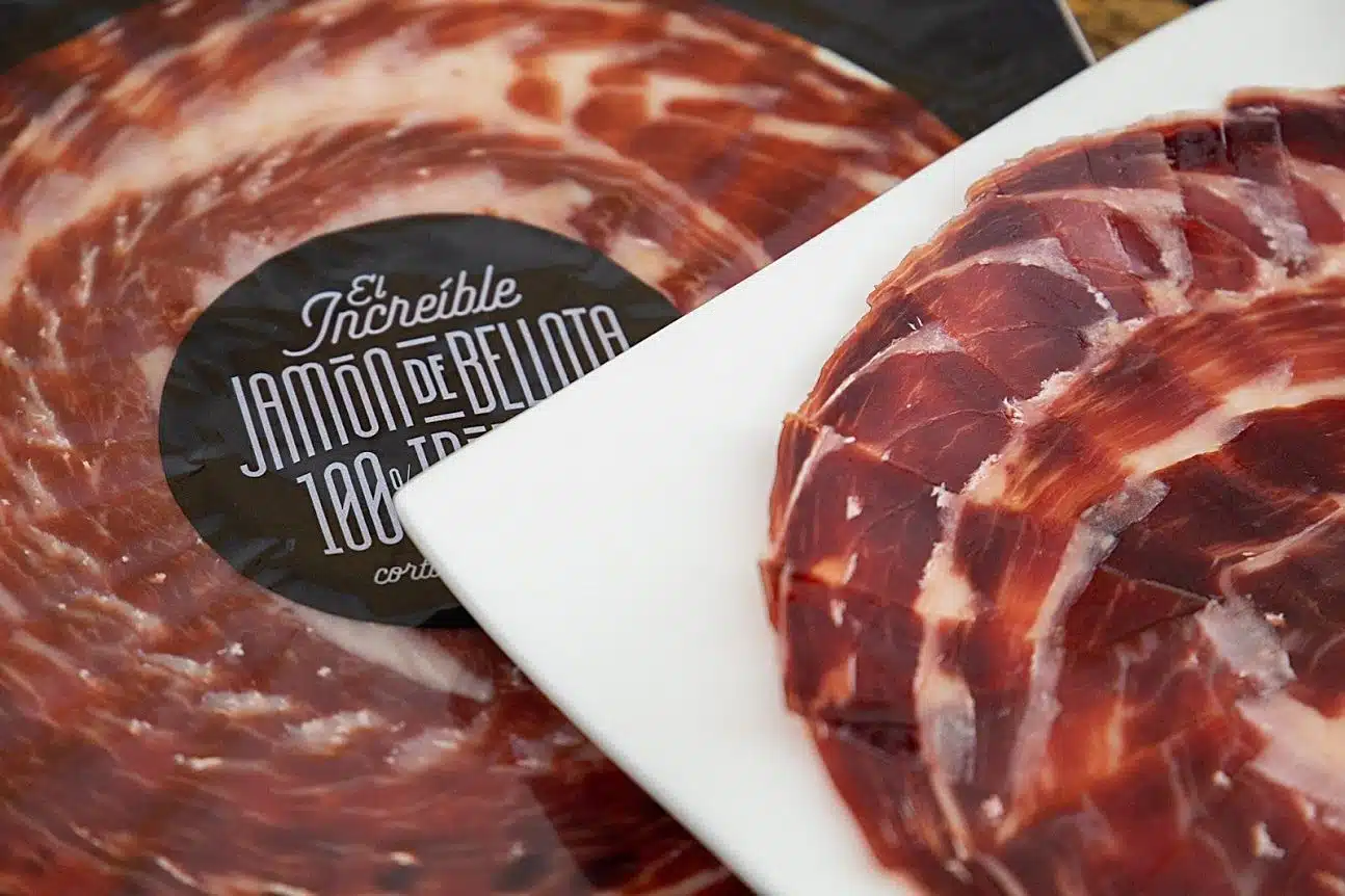 Jamón de Bellota 100% Ibérico. Sobre 100 g.